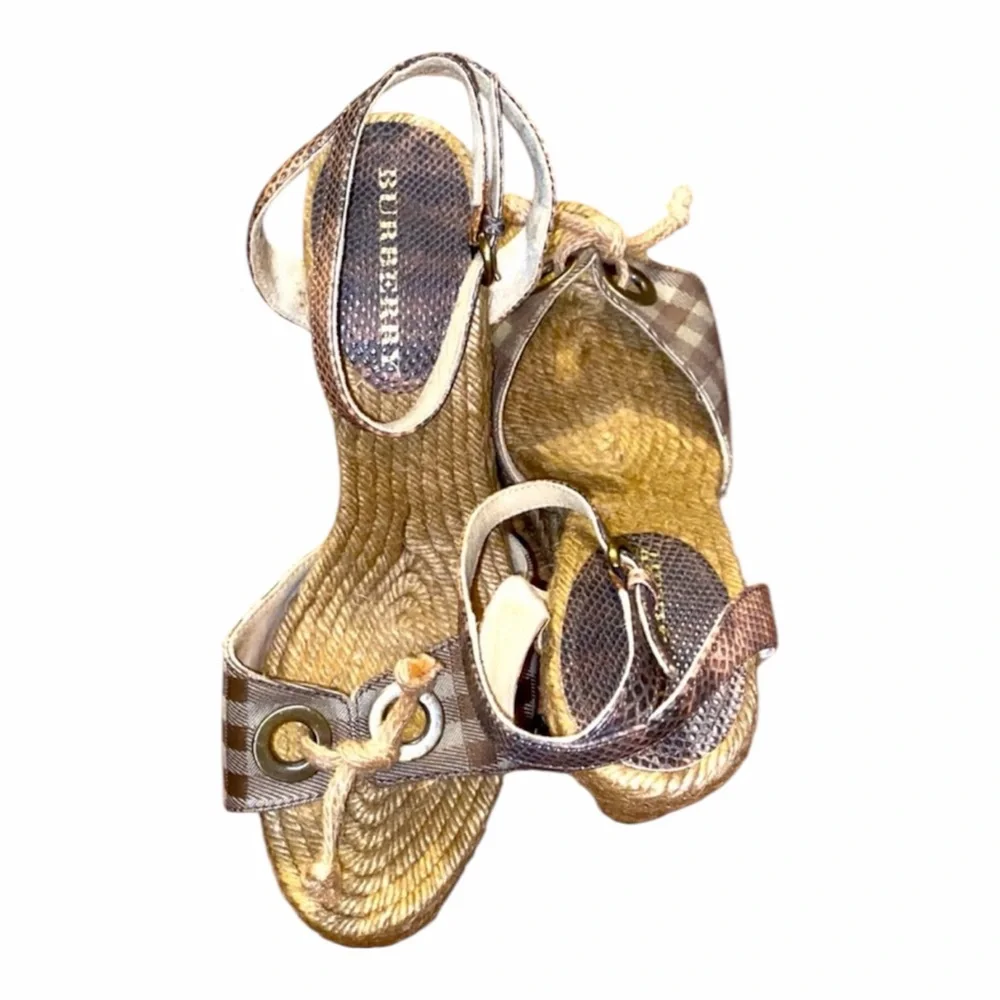 Burberry Brown Checkered Women's Sandals
